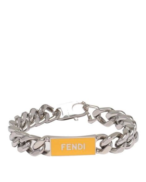 fendi metallic logo bracelet l